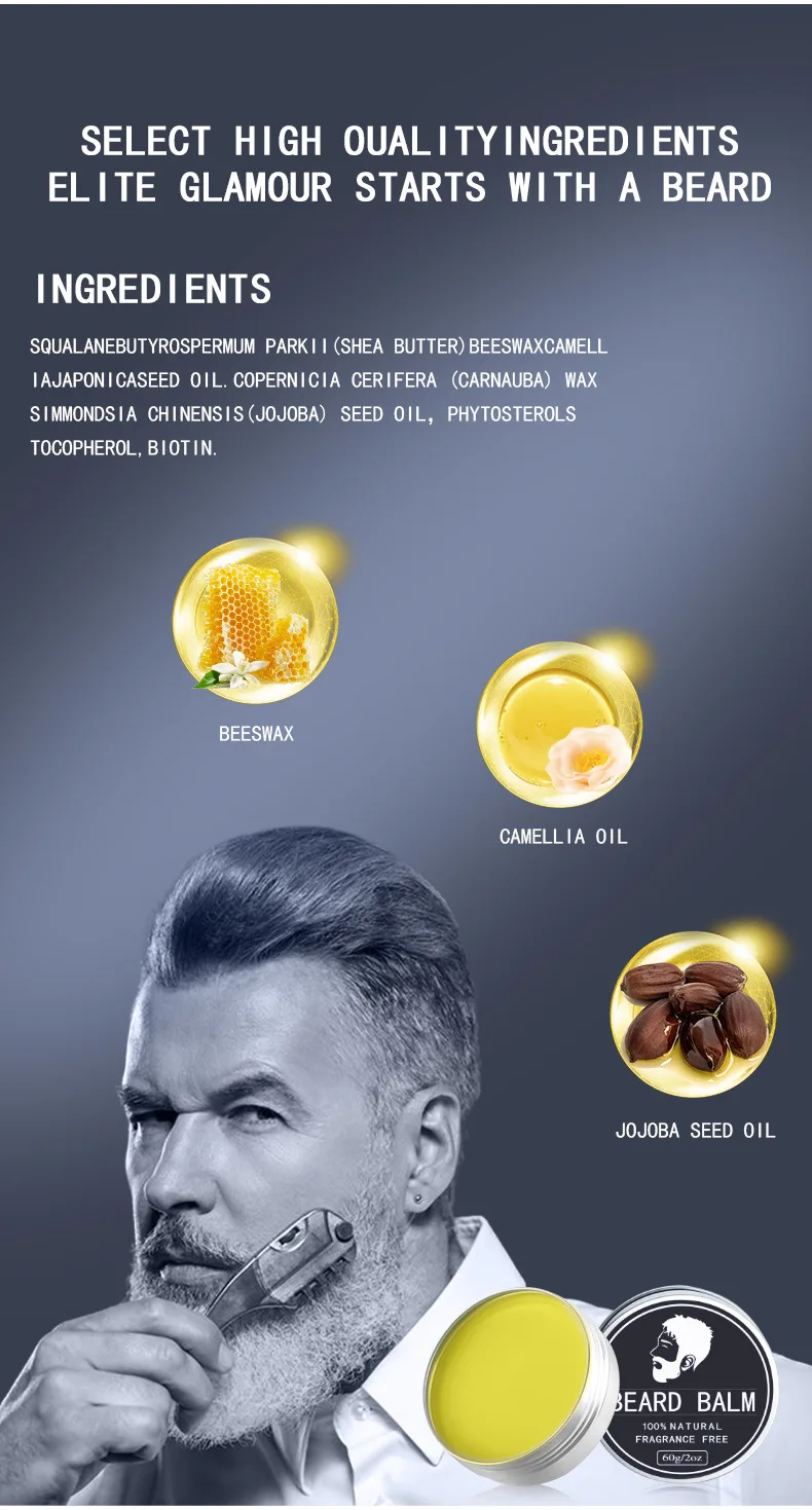 Wholesale Private Label Bread Oil Men Growth Pure 100% Natural Organic Beard Oil & Balm set for bread growth