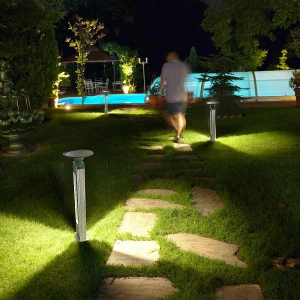 Saving Energy Solar Bollard Lights Outdoor Led Garden Lights with Voice Sensor Aluminum Alloy Design Lighting