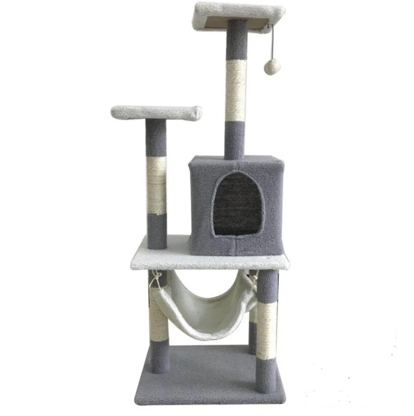 
Wholesale customize luxury wooden cat tree /cat tree pet for cat climbing post furniture products (KS1023) 