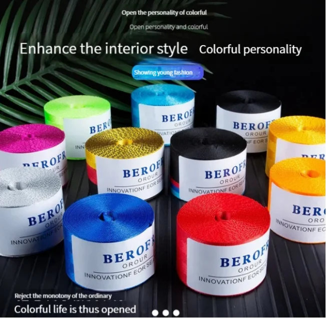 BERGER car parts 3.6M4.8CM wide universal racing safety seat belt webbing modification accessories