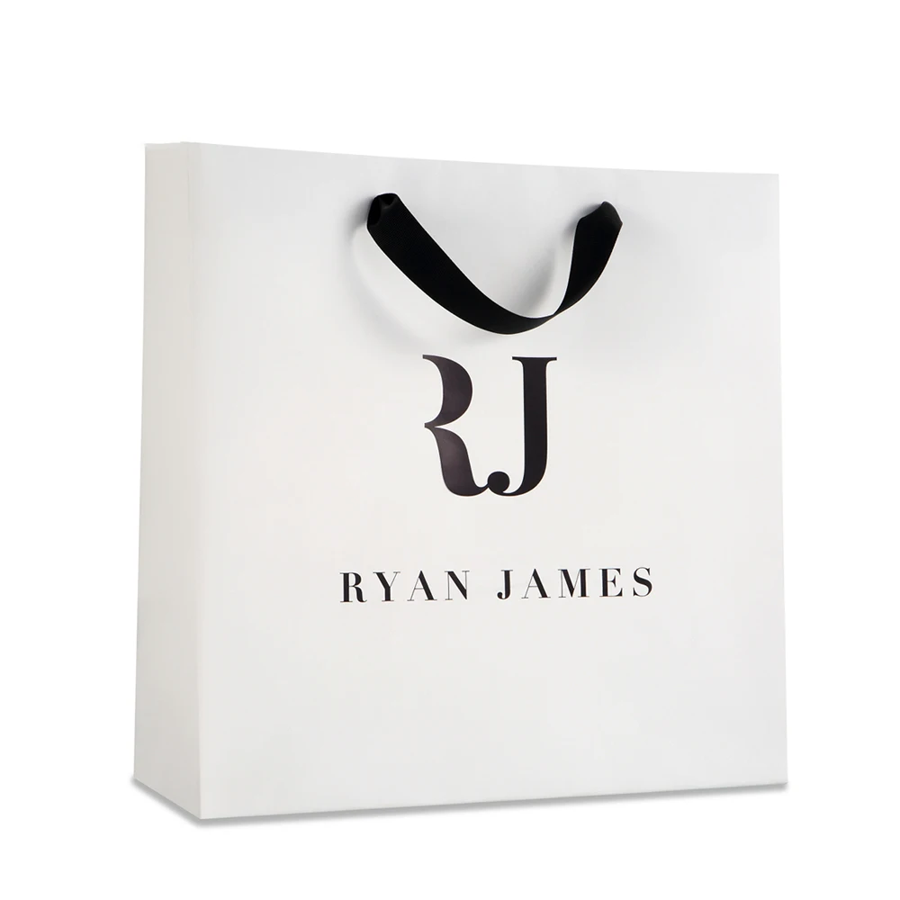 Personalized avec logo sac en emballag art bag carrier clothes packaging bags Custom shopping paper gift bags for boutique