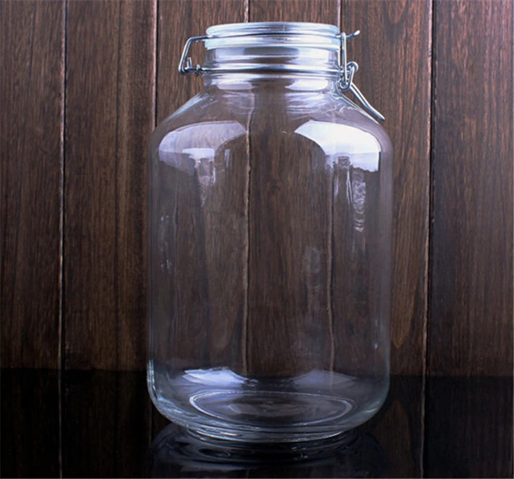 0.5L 0.75L 1L 2L 3L 4L hermetic glass bottle jars glass food container glass spice jar with clamp lid