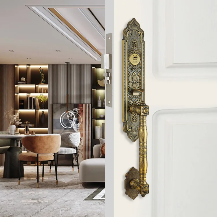 Классический замок с центральным расстоянием, европейский стандарт, дверной замок с двойным нажимом для кафе и магазинов, 60 мм