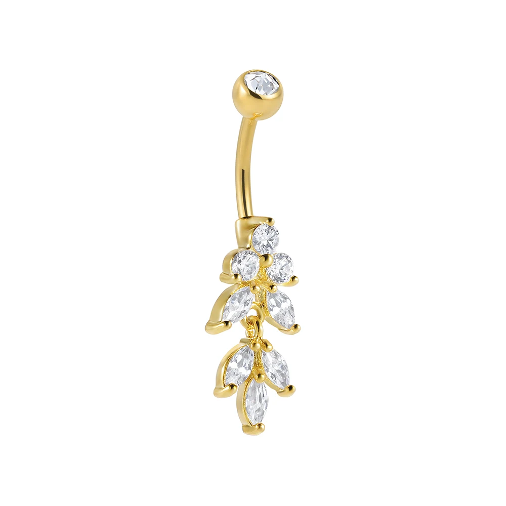 Superstar titanium externally threaded belly button ring top rhinestone bottom copper accessories zircon nave piercing jewelry