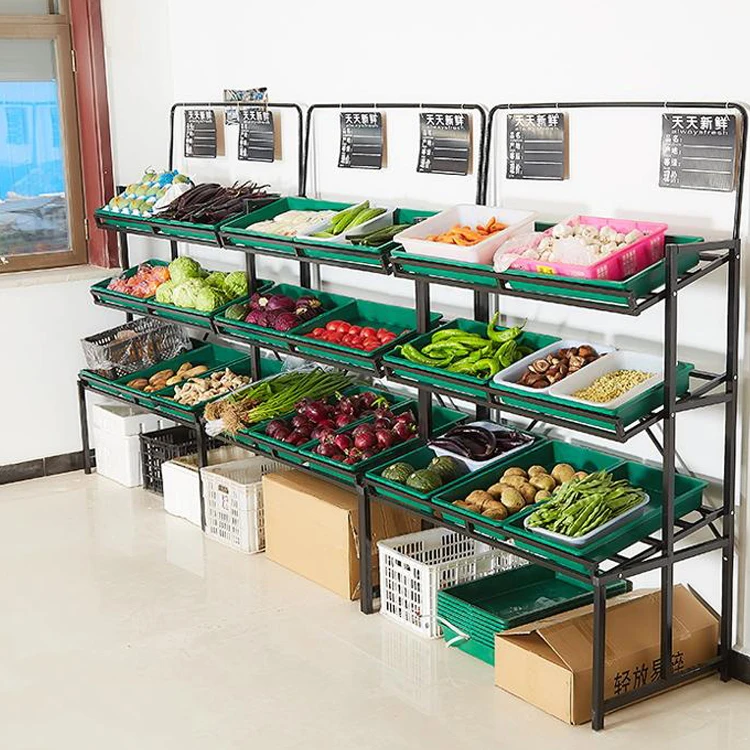 Meicheng Vegetable and Fruit Display Shelf Multiple Stand for Supermarket Grocery store or Convenience Shop