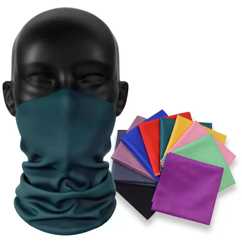 
upf 50 multipurpose polyester neck gaiter brown scarf bandana buff with logo 