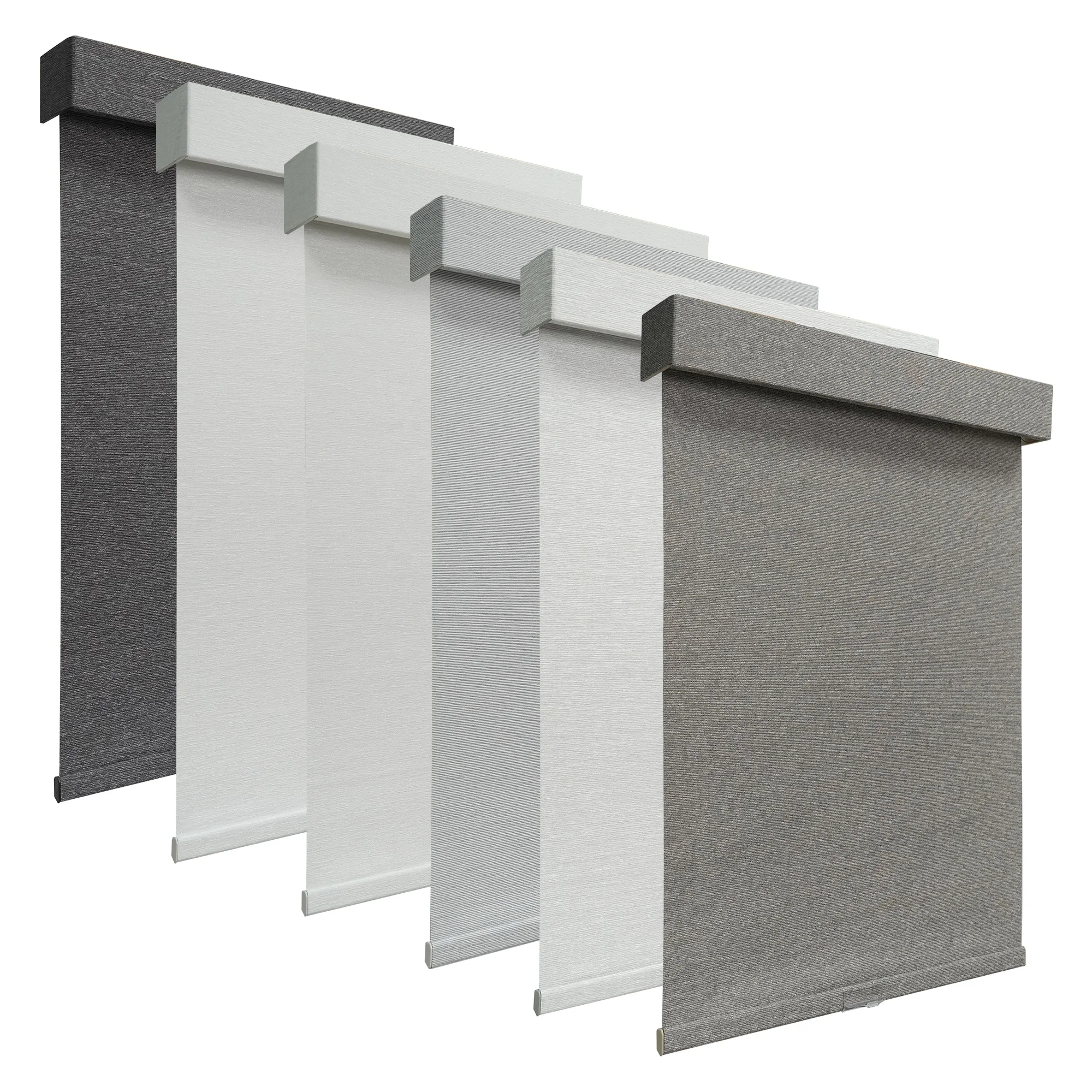 Custom Cordless Manual Roller Blinds Blackout Linen Spring Blinds Office Built-in Installation Horizontal Spring Roller Blind