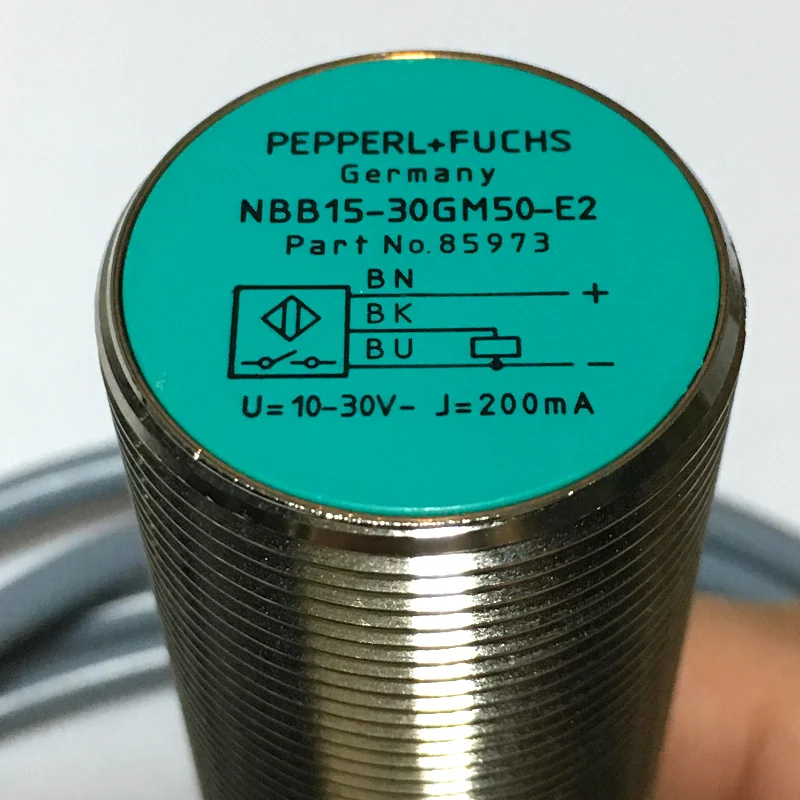 P&F Original 10 mm flush Normally open  DC 3 wire 2m PVC cable pnp inductive sensor NBB10-30GM50-E2 83999