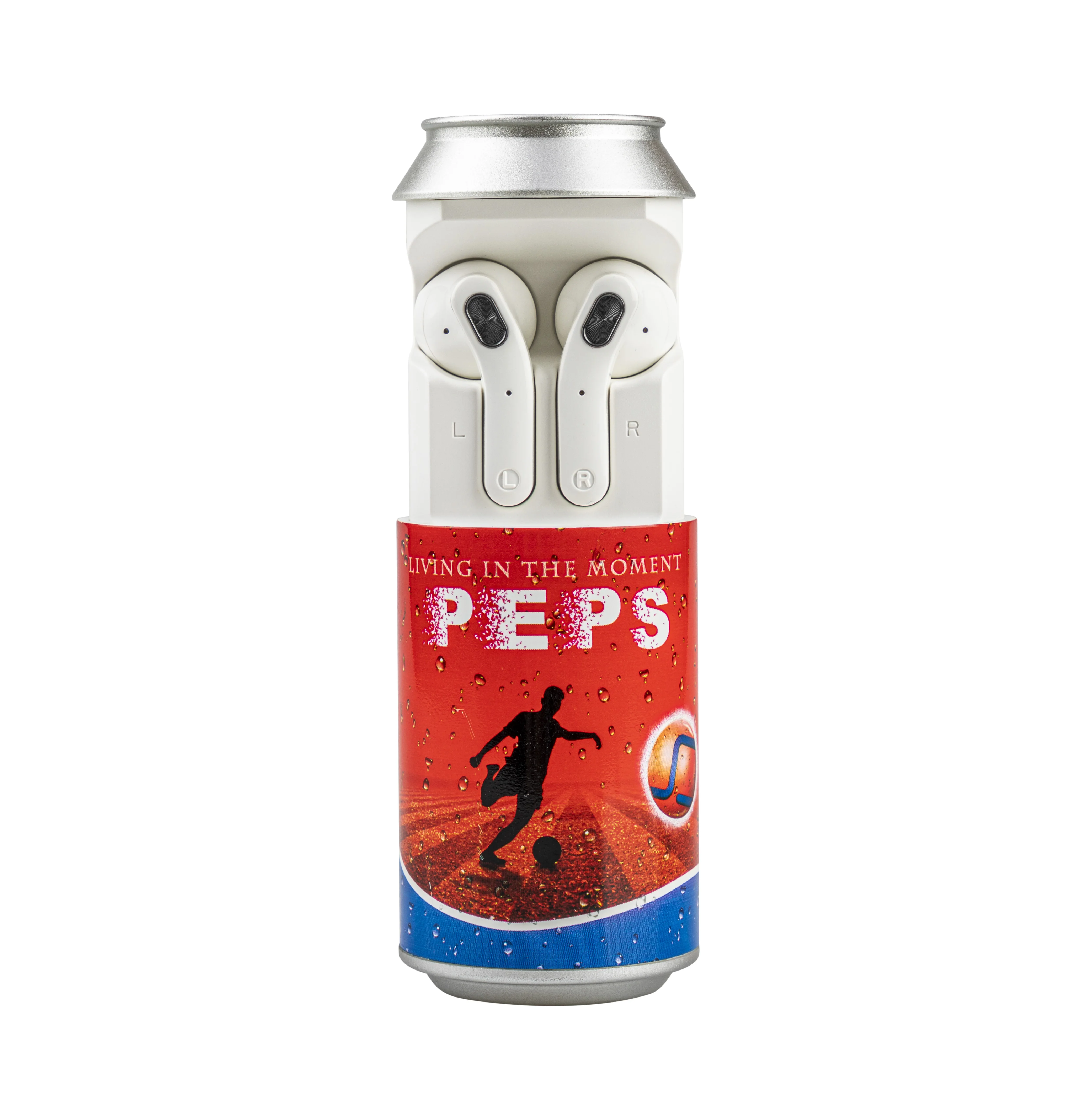 Promotional Gift Pepsi Bottle Tin Earbuds Pulling Wireless Bluetooth Stereo TWS Can Earbuds