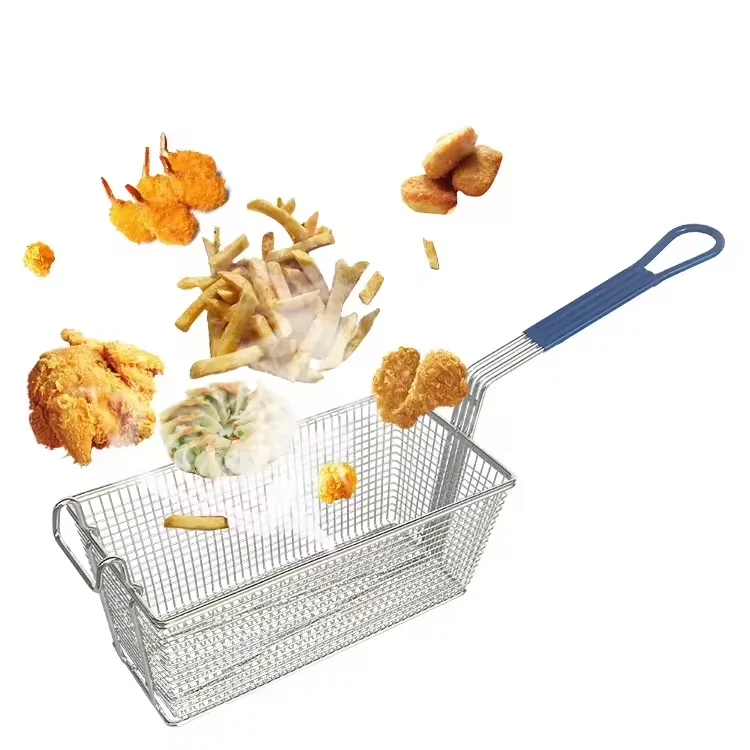 Wholesale Price Stainless Steel Super Dense Mesh Commercial Hotel Deep Fryer Basket French Fry Basket For Turkey Fryer