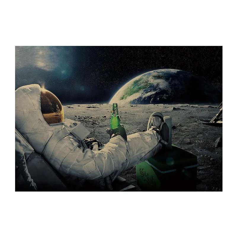 custom manufacturer high quality retro bar astronaut 100 beer posters  full size