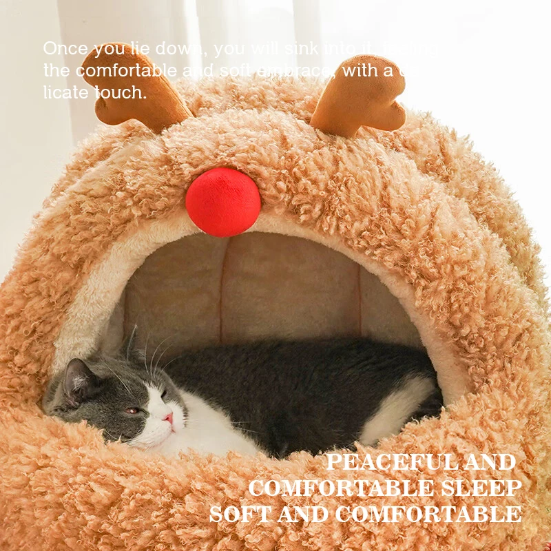 Elk Christmas Dog Bed Suitable For Dogs And Cats  Keep Warm In Winter Cat Mat Universal for all seasons Dog Bed for Medium