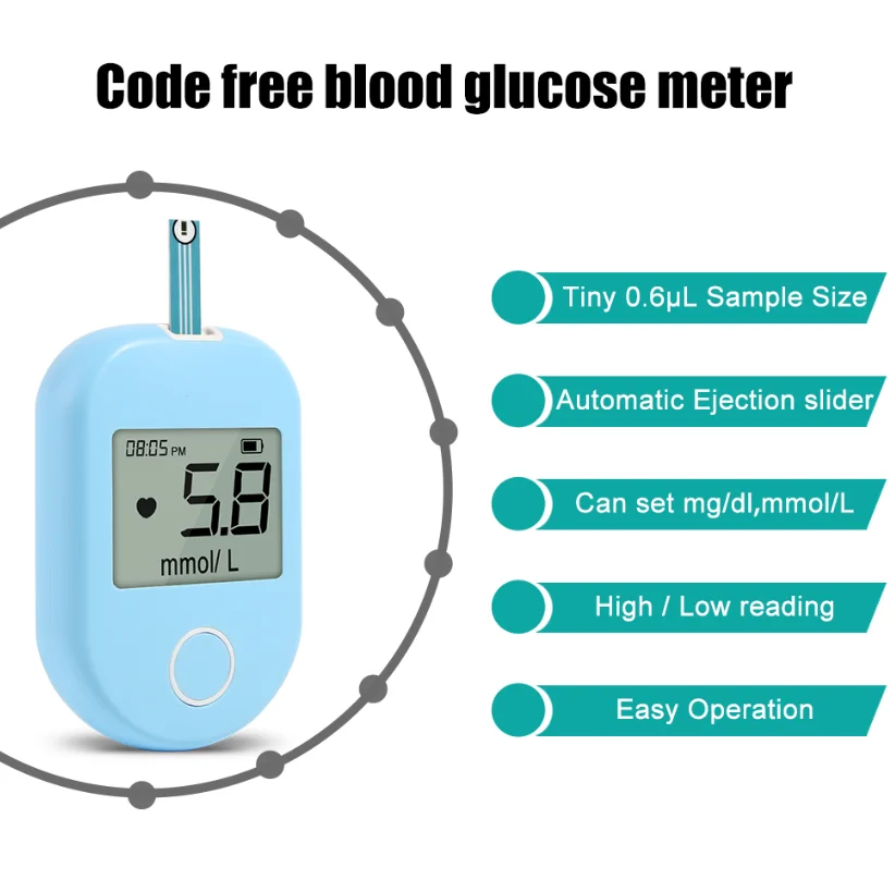 
Dikang Portable Code Free Rapid Test Glucometer device Blood Sugar Machine Meter Glucose meter 