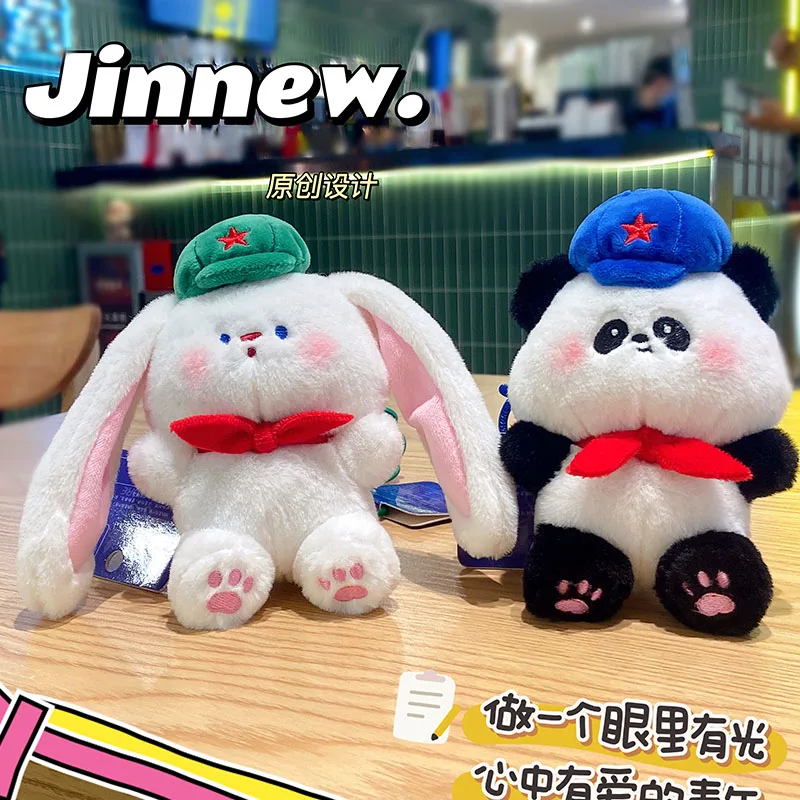 Customized New Plush Toy Backpack Hanger Key Chain Panda Rabbit Doll High Quality Embroidered Key Chain