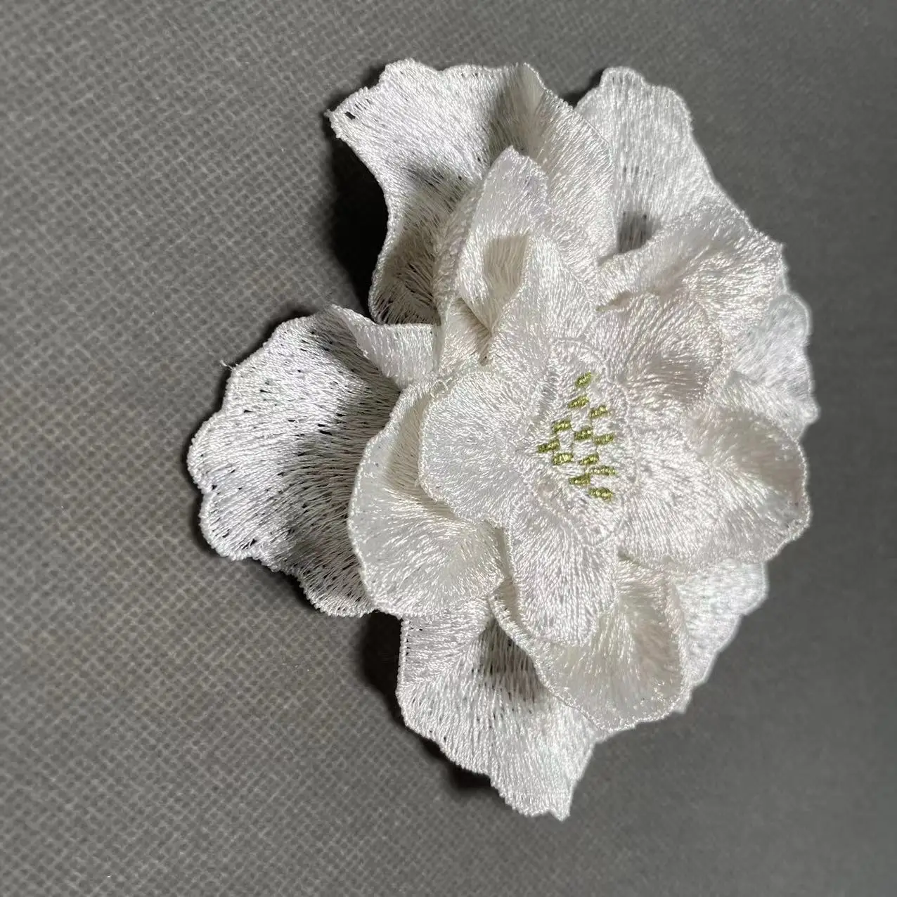 ZSY  Embroidery white lace flower 3d flower patch lace applique for earrings accessories