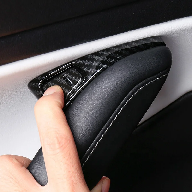 Car Accessories Carbon Fiber Door Button Trim,Abs Exterior Accessory Refitting Tuning For Tesla Model 3