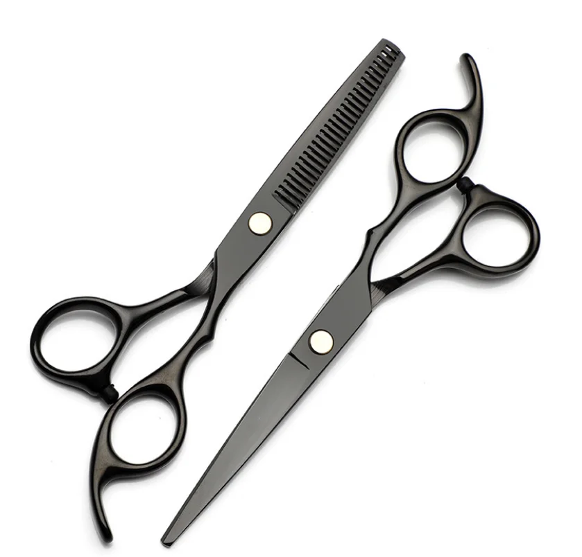 7 inch Black Stainless Steel beauty barber scissors professional cutting hairdressing scissors