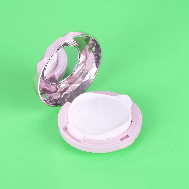 15G Round Empty Rose Gold Cosmetic Cream Air Cushion Bb Foundation Case With Mirror