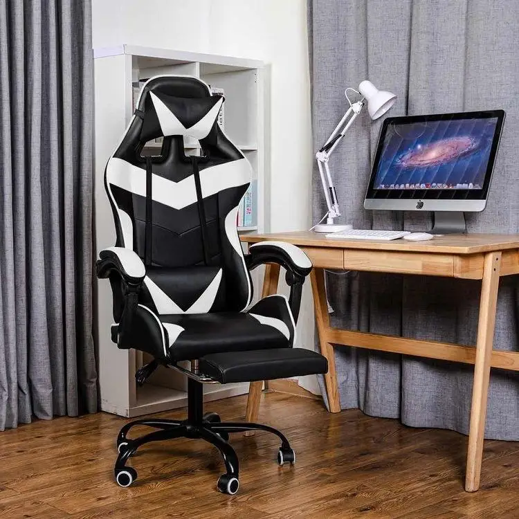 MORE DESIGN Comfortable Height Adjustable Rotating Stuff Swivel Computer Racing Gaming Executive Office Chair