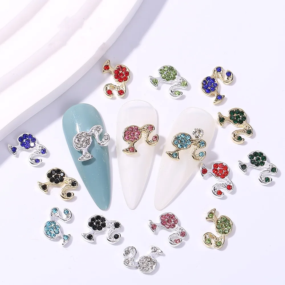 Best Selling Nail Art DIY Accessories Brand Logo Rhinestone Nail Ornaments 3D Luxury Beautiful Girl  Designer  Nail Charms