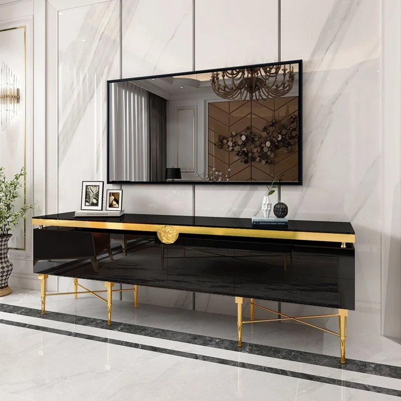 Luxury  Middle East Saudi Arabic Unique Golden stainless steel Medusas TV Stand Furniture