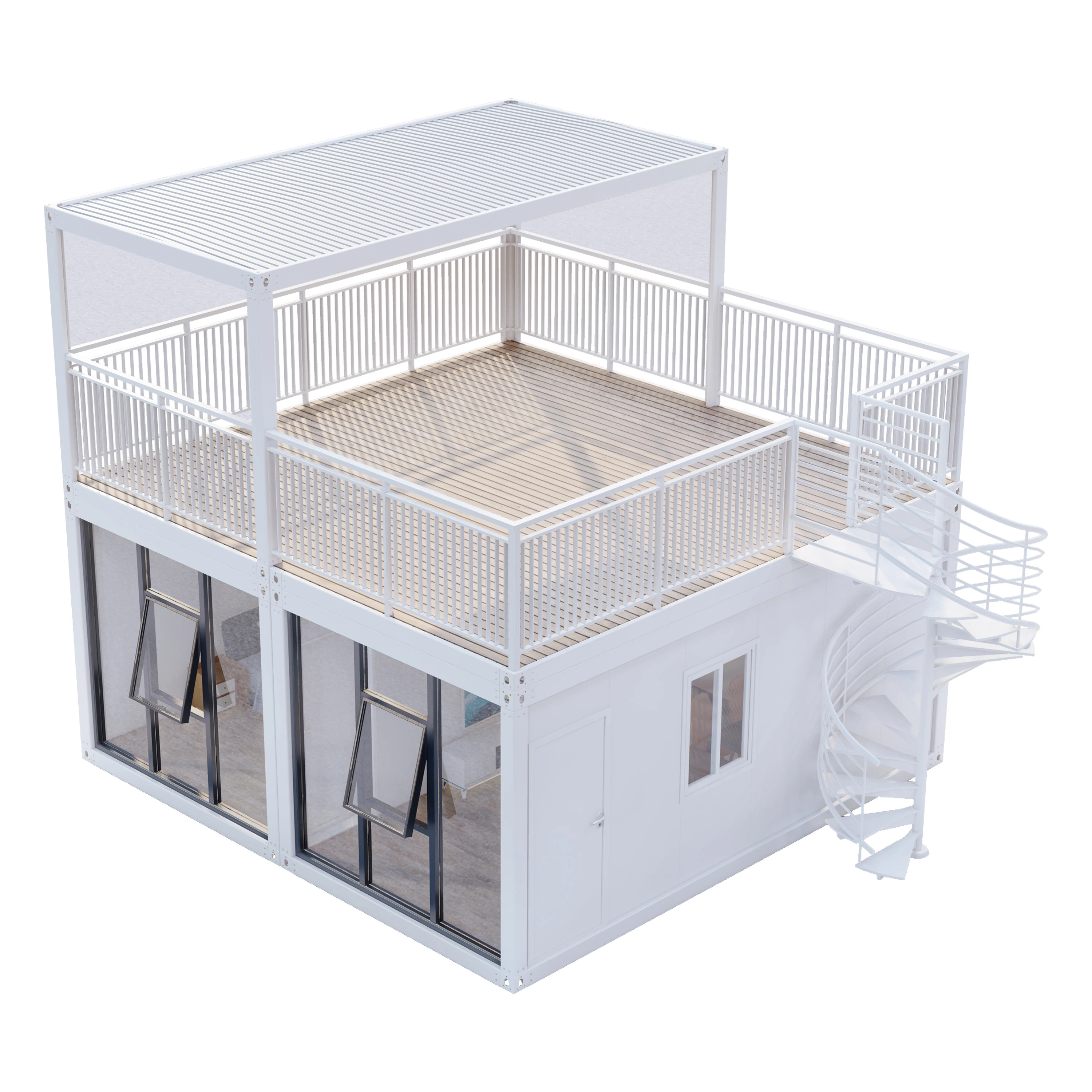 High Quality 20/40ft 2/3 bedroom Prefab Modular Container House With Spiral Stair For Outdoor