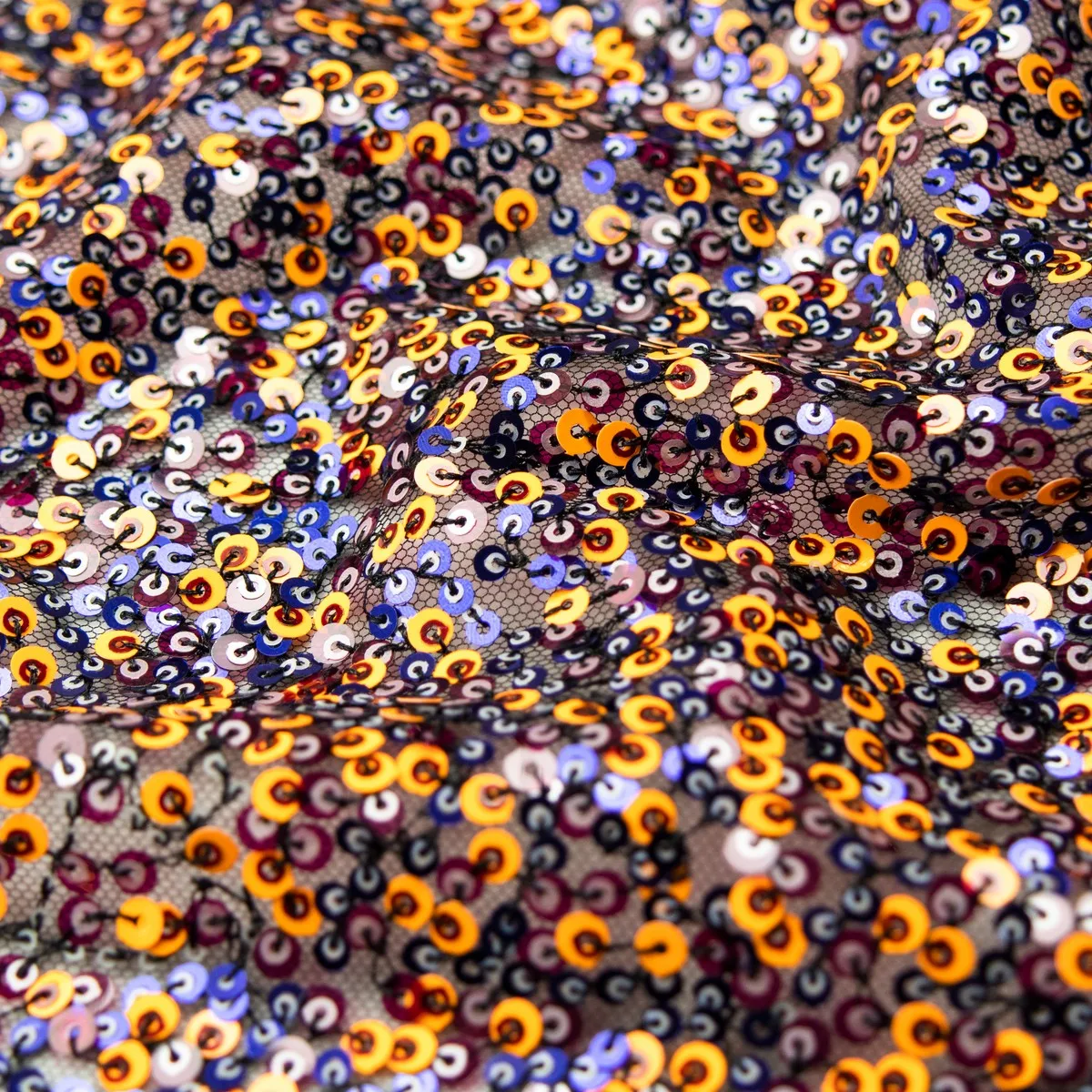 2021 New luxury customized changing multi color sequin textile fabric