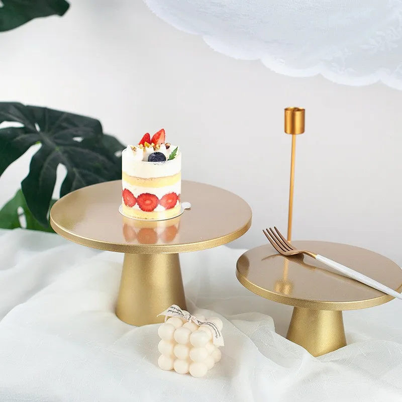 Glass cake stand white iron and glass cake stand For wedding party& event cake accessory decoration