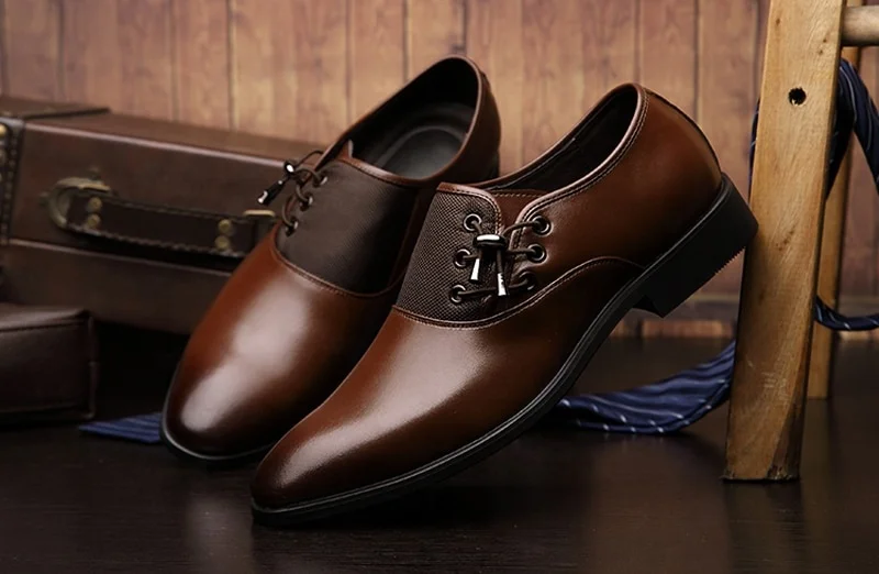 Новые мужские классические оксфорды с острым носком для мужчин, модные деловые вечерние классические туфли