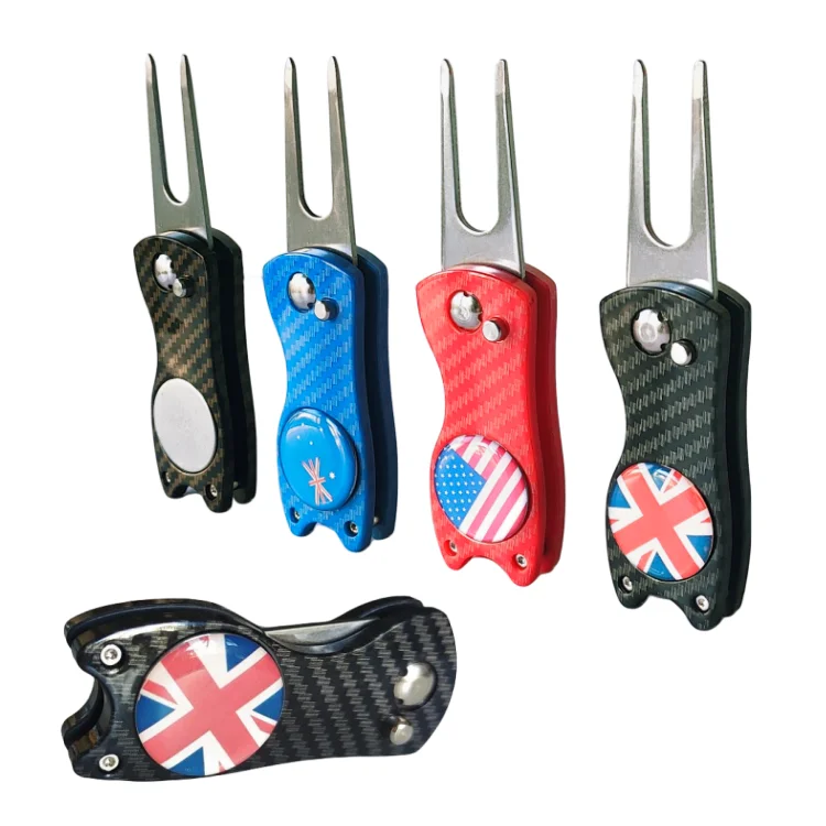 New Nice Design High Quality Foldable Custom Divot Repair Tool Golf Divot Repair Tool And Ball Marker