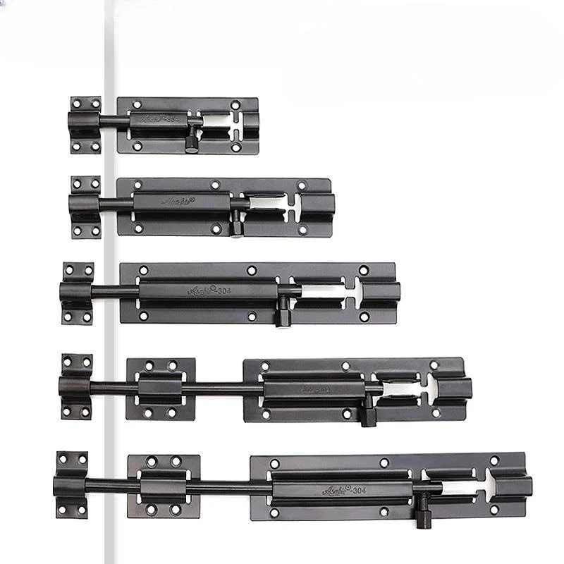 Black stainless steel minimalist safety door and window lock catch household wooden door old-fashioned door bolt