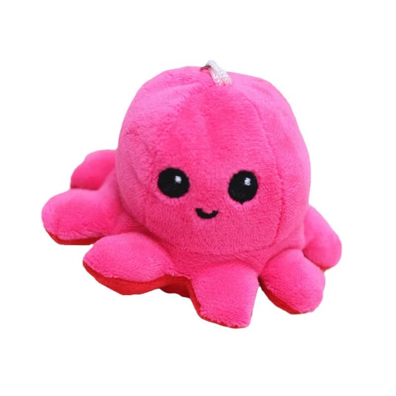 2024 Hot Selling Cute Flip Octopus Plush Doll Face Changing Octopus Key chain Pendant Backpack Hanger
