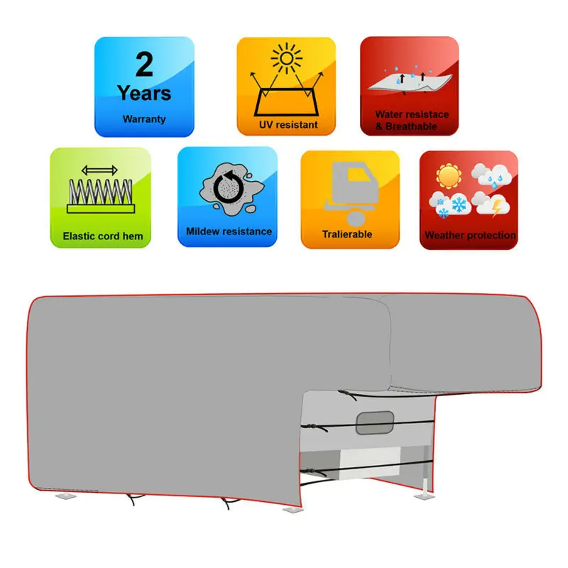 NHCX 300D PU800 Top+160G Non-woven 4 Layer Truck Camper Cover Made In China