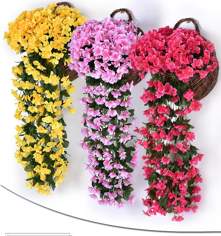 AW-002 Artificial Flower 3D real touch orchid Living Room Decoration Wall Hanging Artificial Vine wisteria hanging flowers