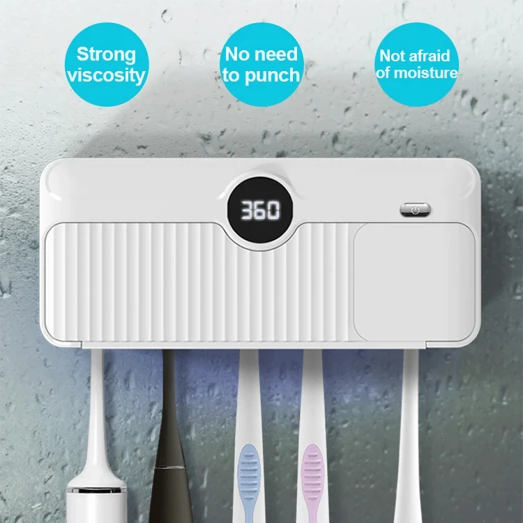 LULA Portable Wall Mounted UV Toothbrush Razor Holder Disinfection Case Toothbrush Sterilizer