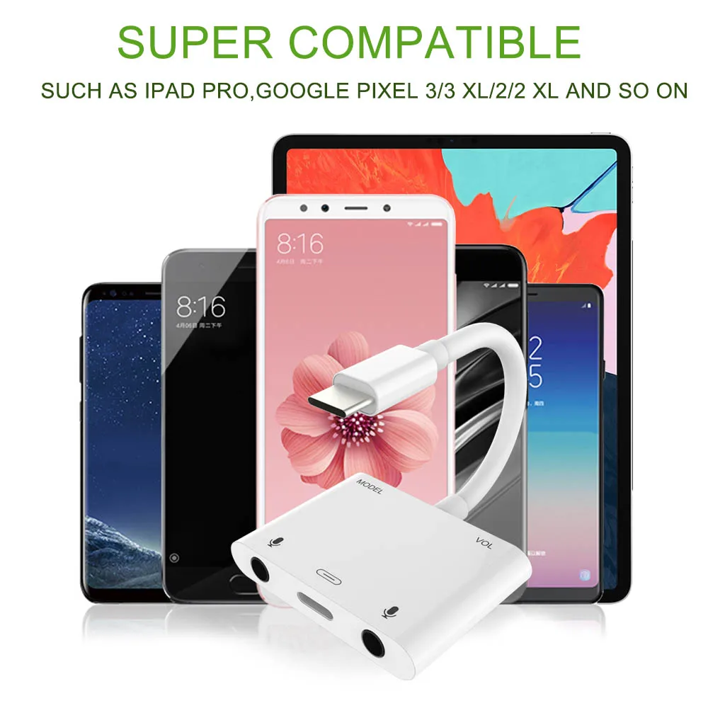 3 in 1 Type C USB Sound Card Digital Audio Charge Adapter With 5 Different Models with PD Fast and Phone Calls