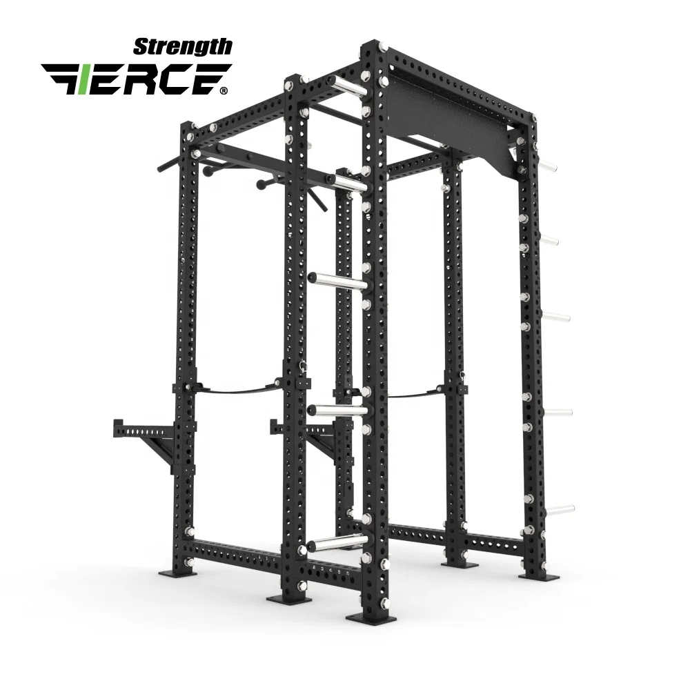 Gym Equipment 6 Post Power Rack Power Cage With Multi-Grip Pull Up Bar And Weight Plate Pin Attachment