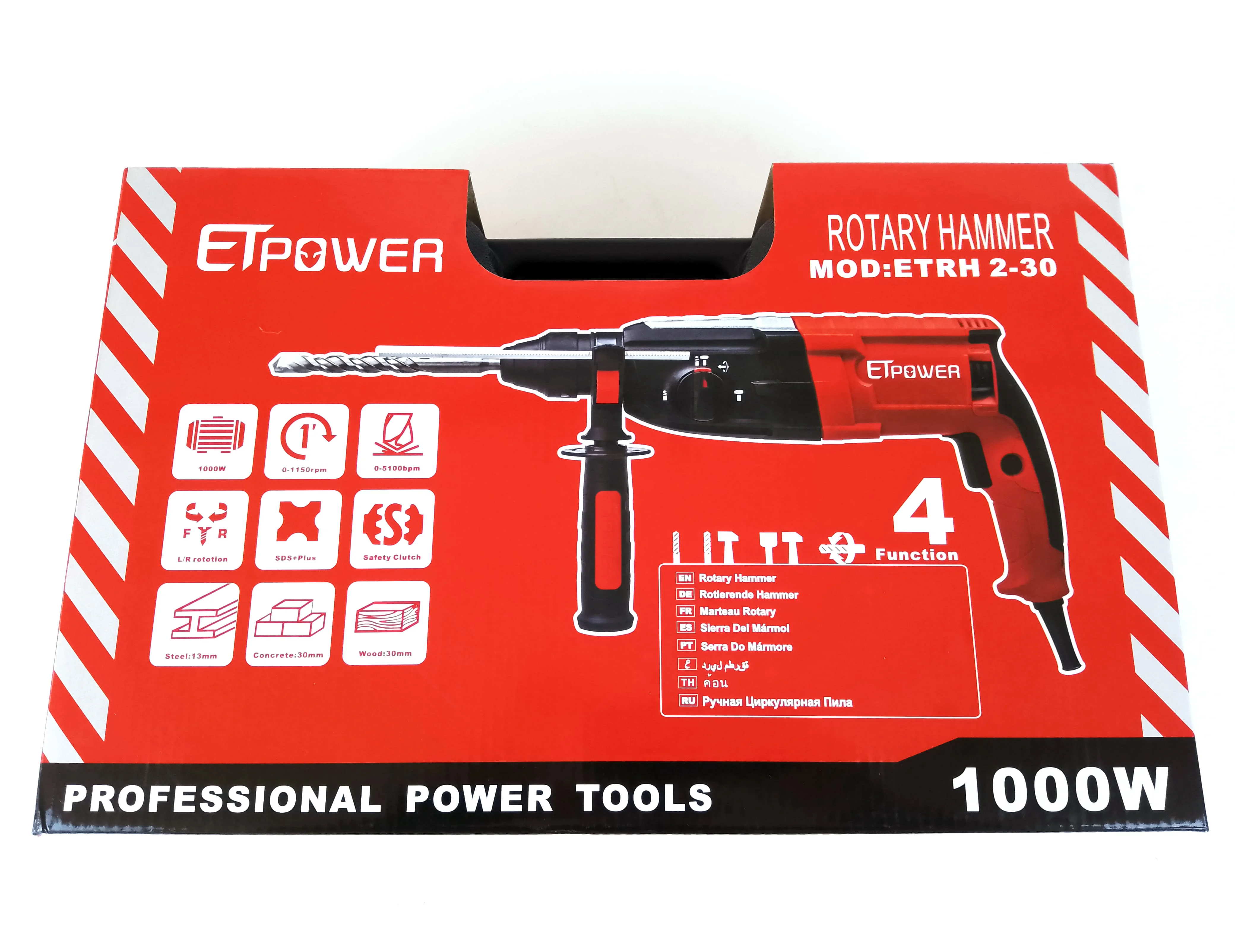 1000W 28mm Sds-plus Rotary Hammer Spare Parts Interchangeable Machine with Chisels for concrete