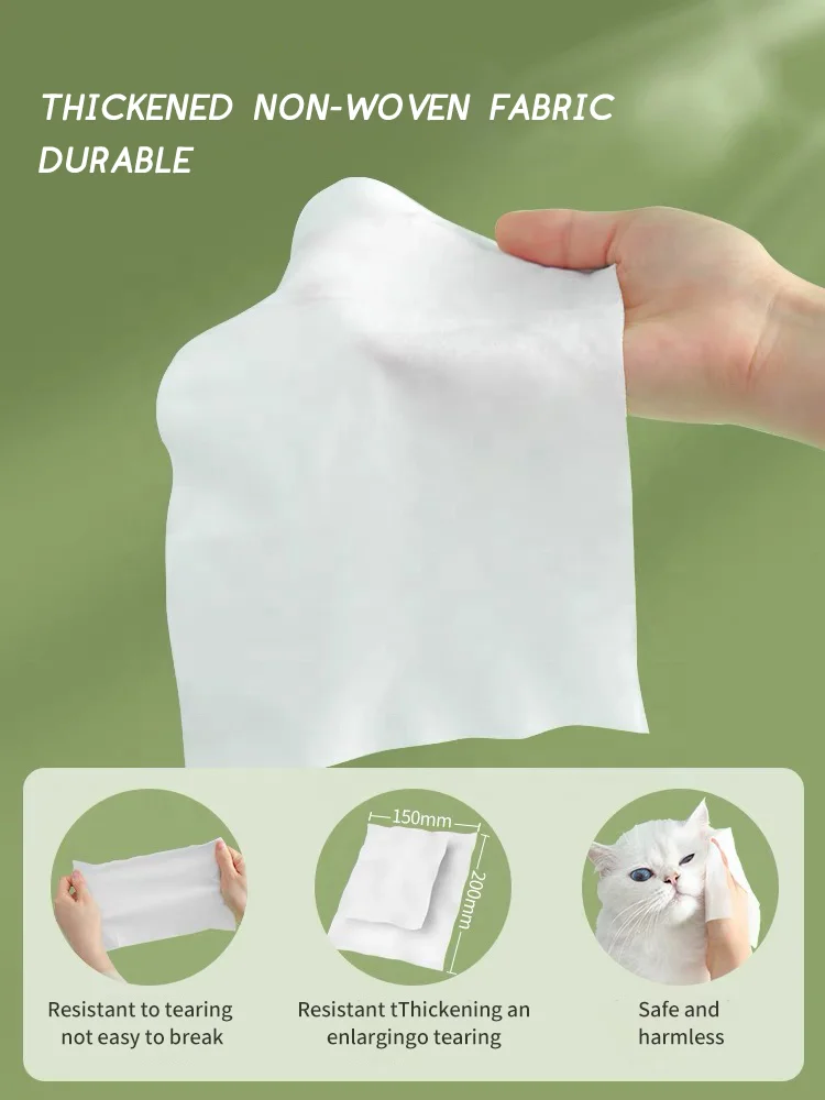 Cleaning  washable wet tissue  towel for dogs for pet for puppy OEM pet wet wipes