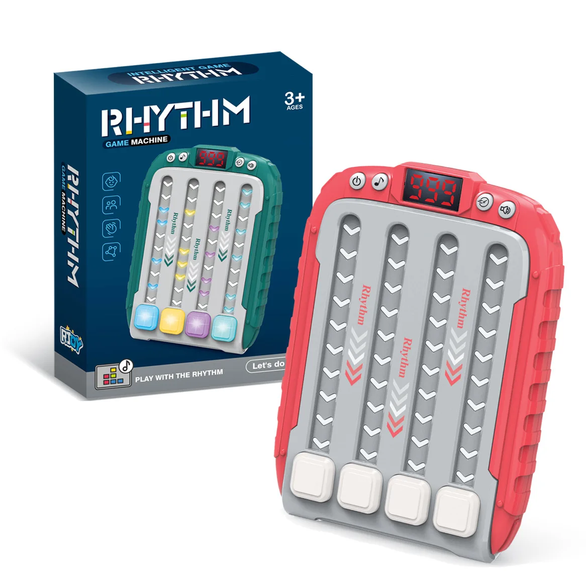 New Design Kids Portable Handheld Relieve Fidget Game Consoles Light Rhythm Master Game Toy Light Up Sensory Fidget Toys