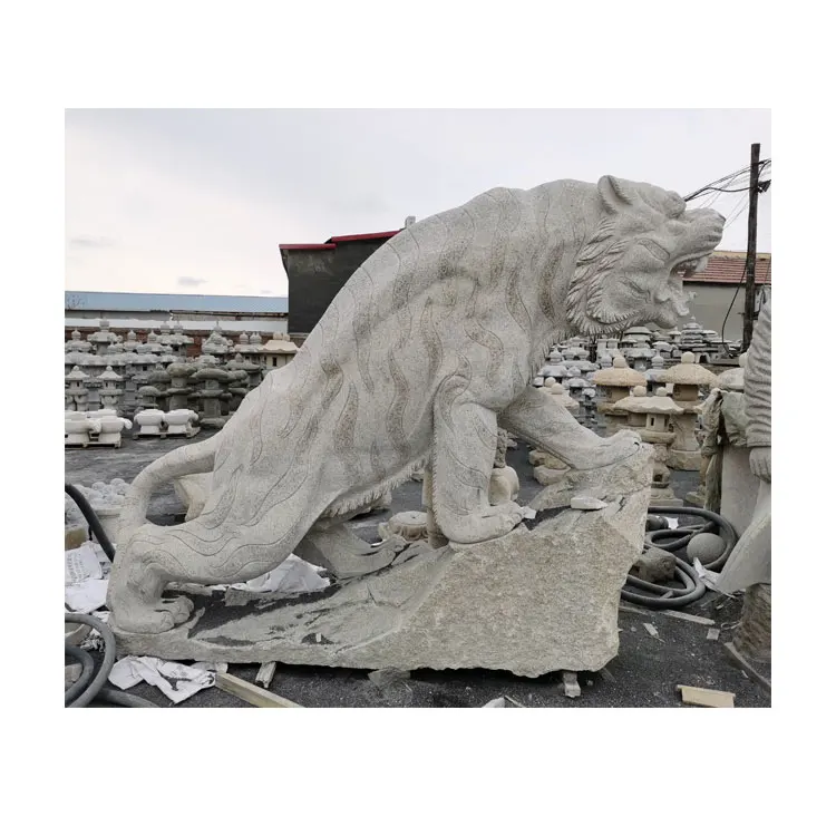 Garden stone shape Statue  marble chinese antique  Hand Caving Tiger