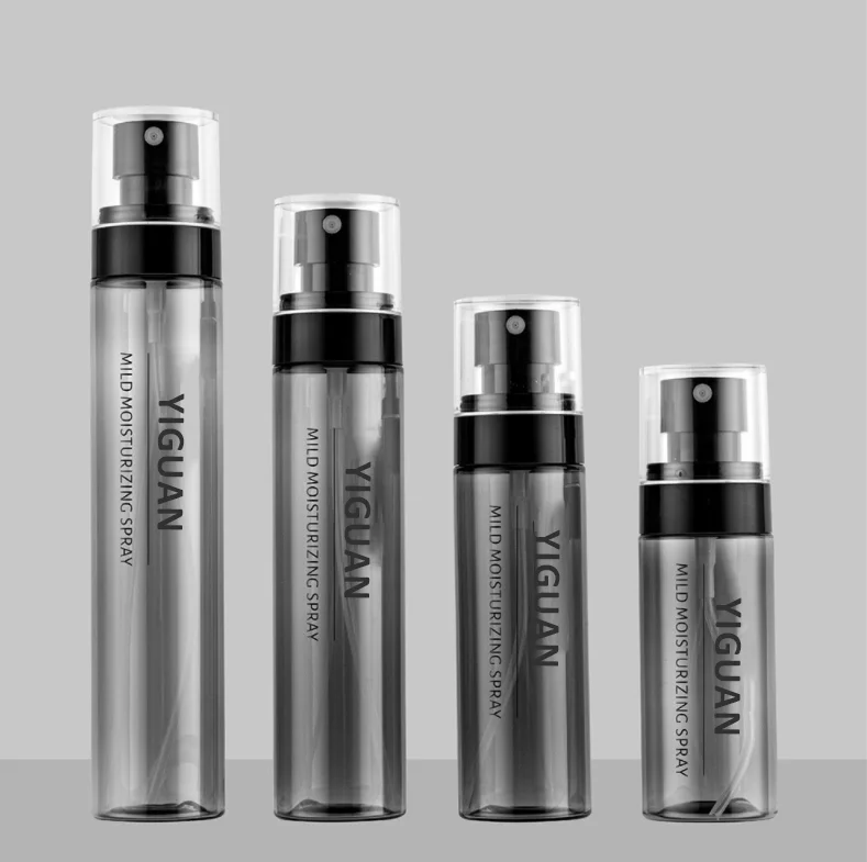 Round Black Pump Bottles Dispenser Empty Atomizer Spray Perfume 100ML PET Bottles Plastic Spray Bottle YGH490
