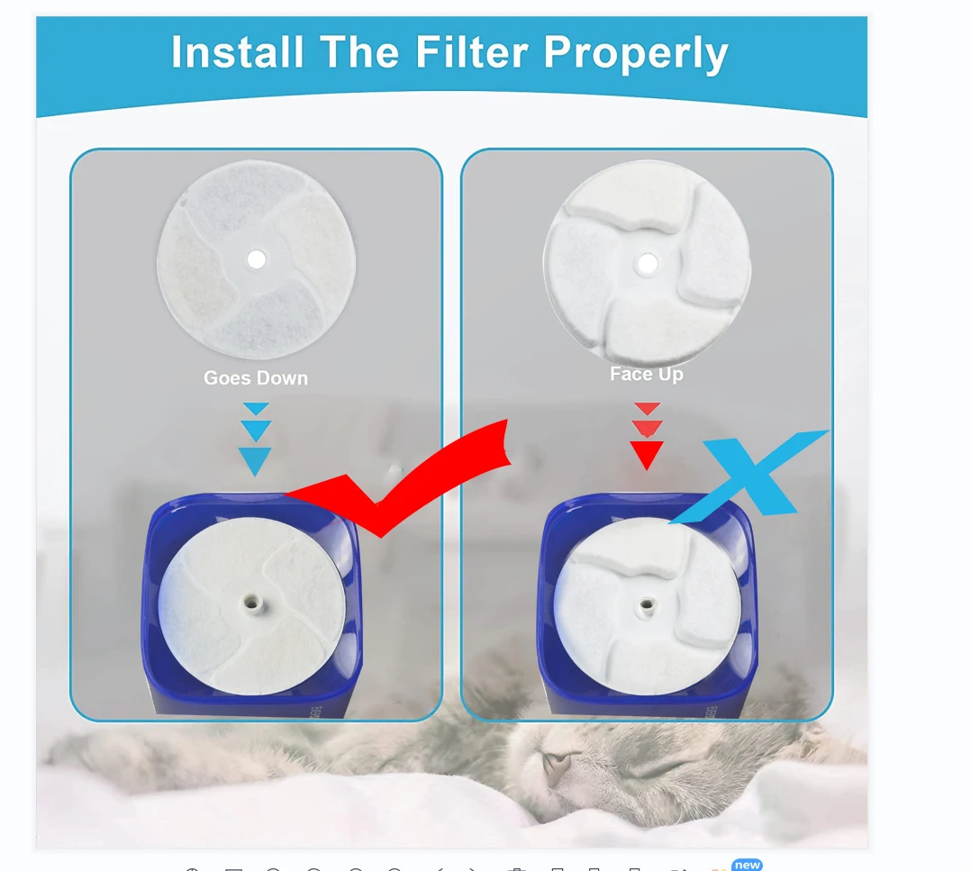 Ready to Ship Water Fountain Replacement Filter with Stronger Filtration for PETKIT Pet EVERSWEET 2S,3 .SOLO and 5 mini