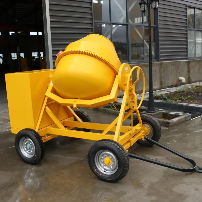 ZEYU Factory Manufacture Electric Rotating Small Mobile Concrete Mixer Fully Automatic Climbing Bucket 500L Portable Cement Mix