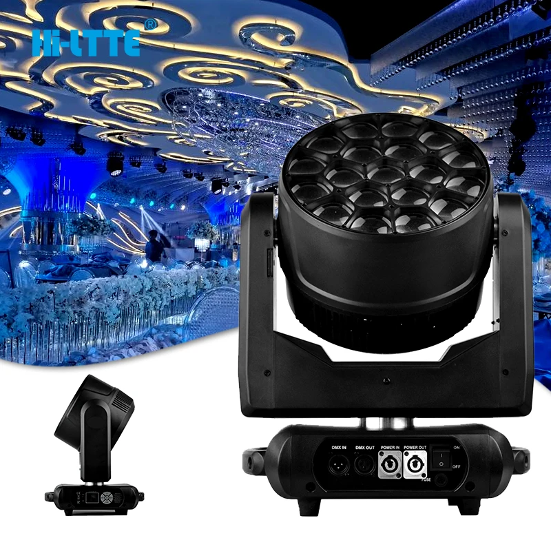 Led RGBW 19*15W 4in1 moving head DMX light night club DJ Stage mini bee eye moving head led wash light color rgb moving head