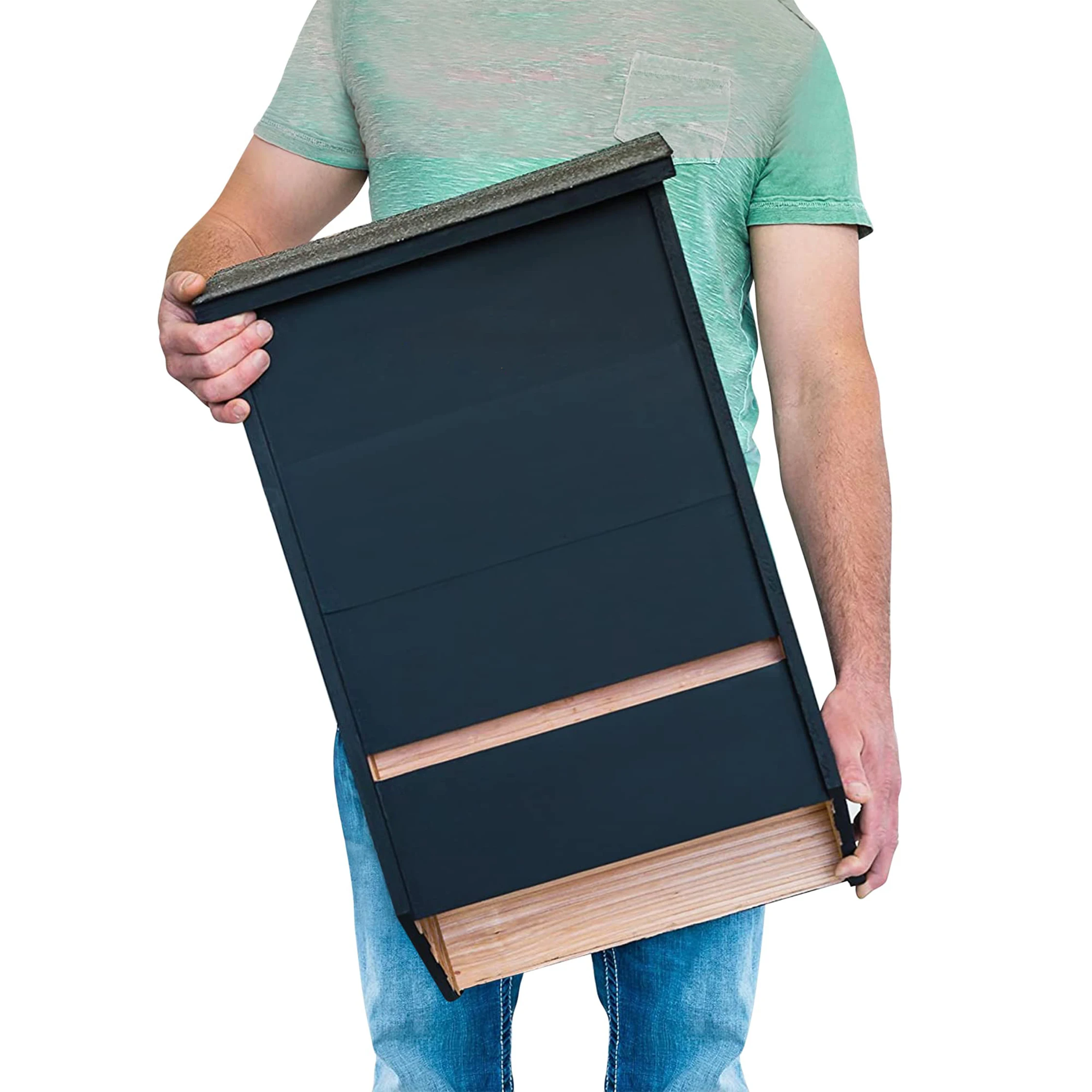 Outdoors Large Triple Chamber Paint Finished Bat Shelter Bat Box Big Wood Bat House Kit For Outdoors