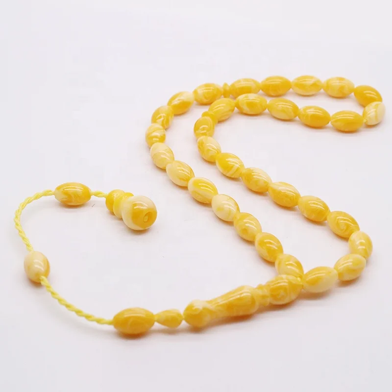Islamic Muslim 33 Tasbih Prayer Beads Amber Rosary Factory Wholesale High Quality Custom Made Necklaces Rope Chain Geometric