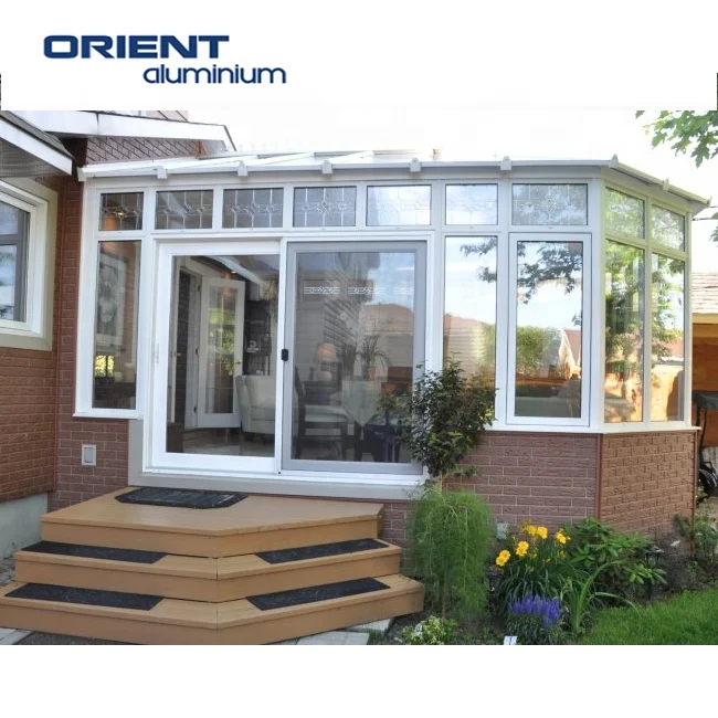 Fixed Style Aluminum Sunroom Winter Garden Conservatory Glass Room House Greenhouse Prefabricated System Roof Solarium Modular