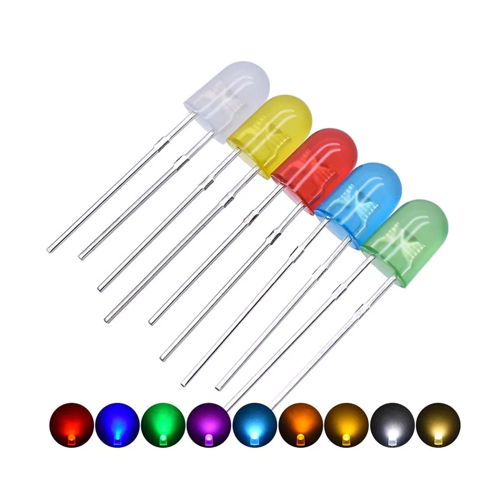 1000pcs/bag Red Yellow Green Blue White Ice Warm Through Hole 504 Oval Dip Led Diode