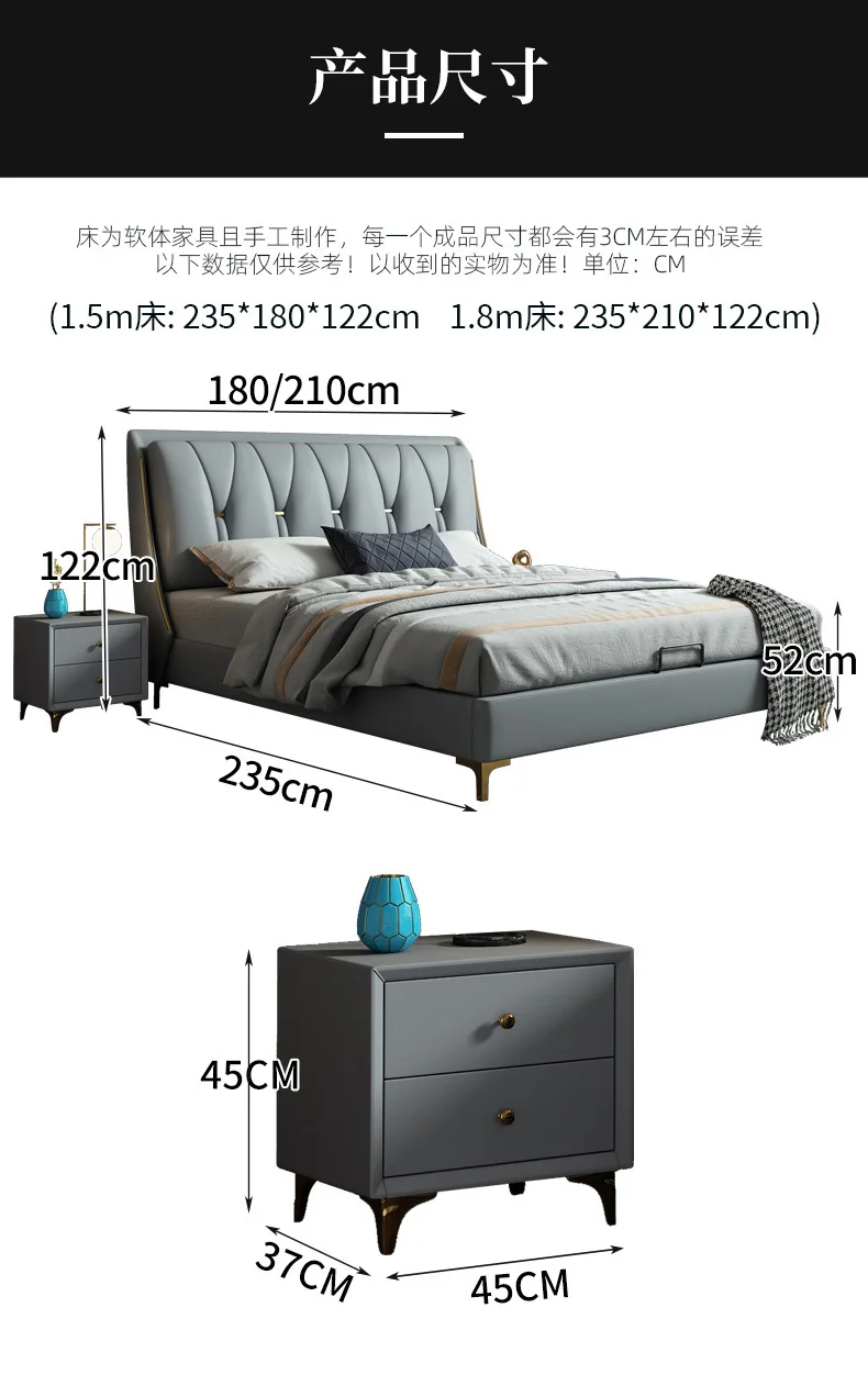 WM-04 lacquer bedroom bedding set suite furniture Hotel bed up-holstered beds